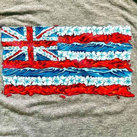 Hawaiian State Flag 3/4 Sleeve Grey and Black Small Project X Baseball T-shirt - Picture 1 of 3